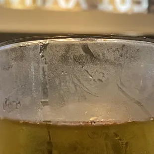 a closeup of a glass of beer