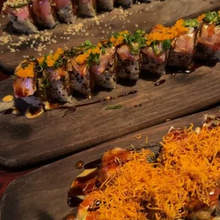 zombie, crazy tuna, and gangster rolls