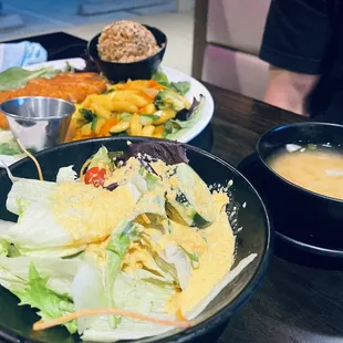 Ginger salad and Miso soup