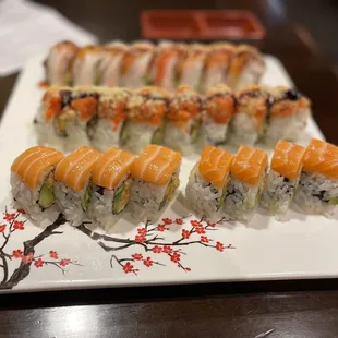 a plate of sushi on a table