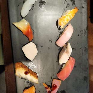 sushi and sashimi from buffet menu