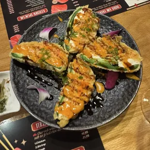 Appetizer- Jalapeño poppers, so yummy and definitely spicy !