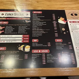 Front of Menu