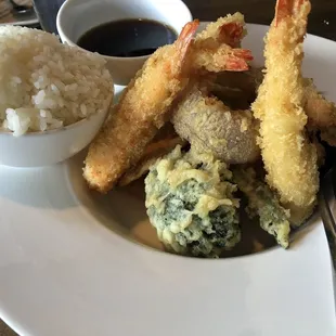 Shrimp, Shrimp and Vegetable Tempura Dinner