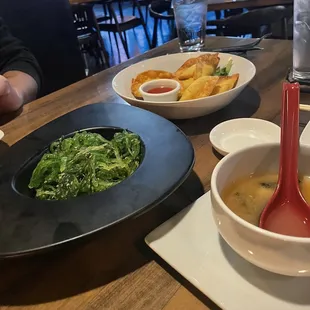 Seaweed Salad Crab Rangoon Miso Soup