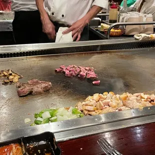 a chef preparing food