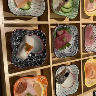 sushi and sashimi, menu