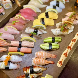 interior, sushi and sashimi