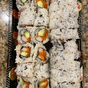 California Rolls and vegetable rolls