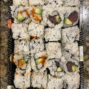 California Roll and tuna avocado roll