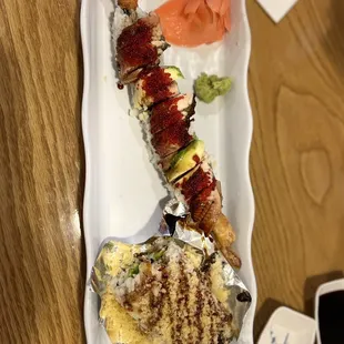 a plate of food on a table