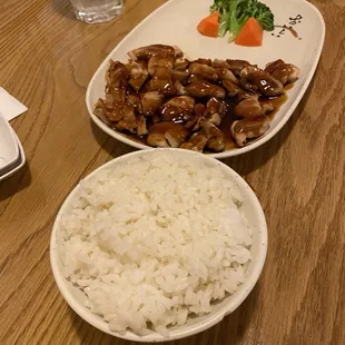 Chicken teriyaki, overcooked