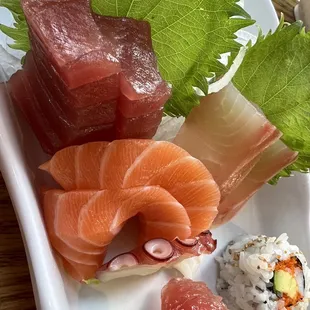 sashimi, sushi, sushi and sashimi, food
