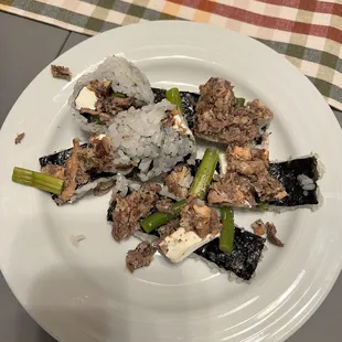 Asparagus Salmon with brown, fatty &quot;salmon&quot;