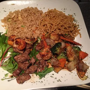 Hibachi platter: steak and shrimp