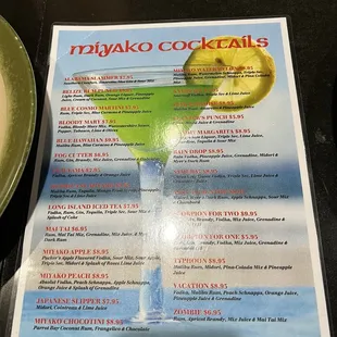 Cocktail Menu