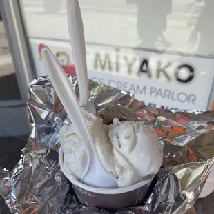 a bowl of ice cream