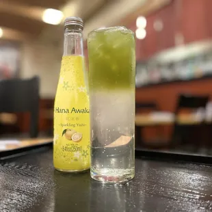 Cha Cha Sama Cocktail Iced green tea &amp; sparkling "Yuzu" (Japanese citrus Sake)