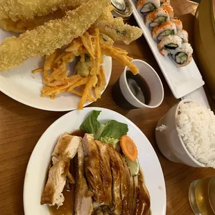 Shrimp Tempura-Chicken Teriyaki-California Roll