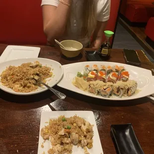 Chicken Fried Rice California roll Pink Lady (with Salmon) Tiger Roll