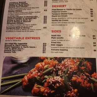 chicken wings and fried chicken, menu