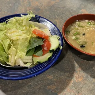 Lunch soup and salad