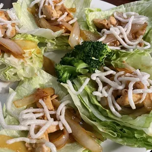 Lettuce wraps with teriyaki sauce