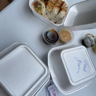 a tray of food on a table