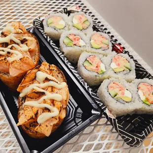 a variety of sushi