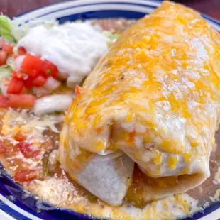 Carnitas Smothered Breakfast Burrito.