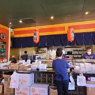 Interior sushi counter