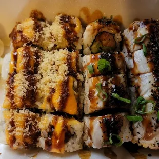 Left: Azteca
 Right: The Sushi Supreme