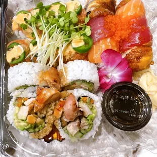 Chicken roll, Fuji Roll, and Under the Sea Roll
