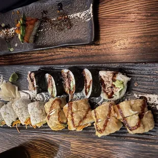 Kobe Beef Roll, Vegas Roll, Spicy Crab Roll