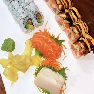 a plate of sushi