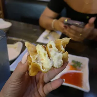Cream cheese Crab Rangoon with no crab on it