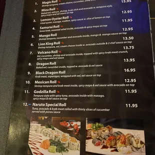 menu