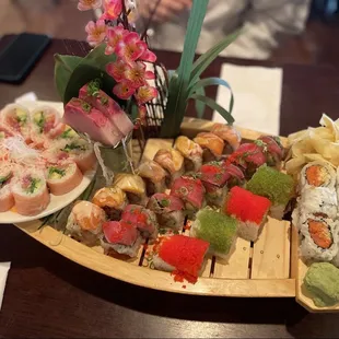 Beautiful sushi boat