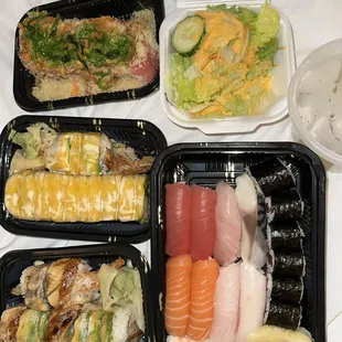 a variety of sushi