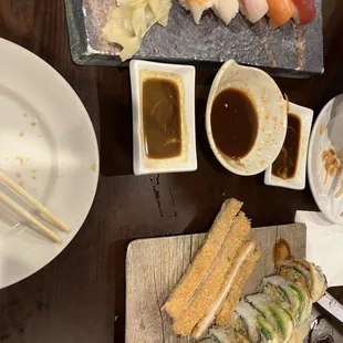 Delicious sushi and rock and roll. Not pictured, the epic crab Rangoon.