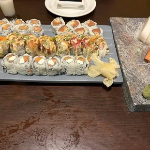 Sushi from heaven including Crouching Tiger rolls!