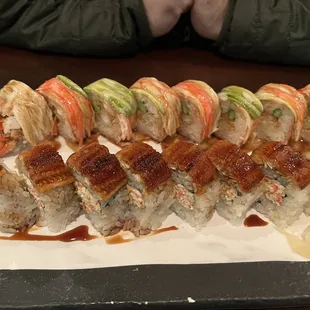 Special (lobster asparagus tempura etc ... can&apos;t remember the name) Nigiri roll (forgot name)