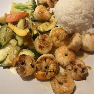 Shrimp and Scallop Hibachi with white rice