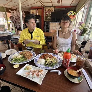 Stir Fried Beef and Vegetable Noodles, chicken Sesame Chicken Teriyaki, Mimi Shrimp Tempura Crunchy Roll, Volcano