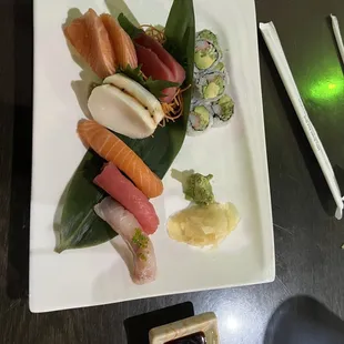 a plate of sushi