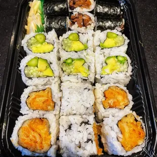 Bottom to top: Sweet Potato Roll Vegetable Roll Shitake Roll