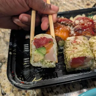 Inside the mermaid roll