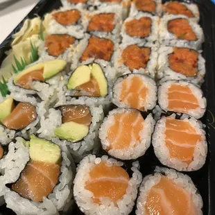 sashimi, sushi, sushi and sashimi, food