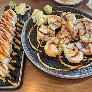 Playboy roll on the left, Love Bunny on the right
