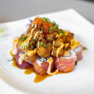 Rainbow Blossom Roll ($25)
